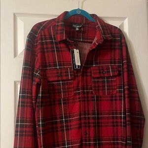 For The Republic Red and Black Plaid Shirt NEW M